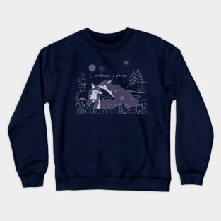 Softness is Power - cute foxes Crewneck Sweatshirt